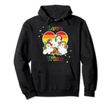 My Little Pony Rainbow Heart Ponies And Text Love Wins Pullover Hoodie