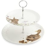 Portmeirion Home & Gifts Wrendale 2 Tiered Cake Stand, Multicolour (WN4375-XG)