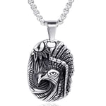 WDBAYXH Men's Vintage Stainless Steel Eagle Pendant Necklace, Gothic Biker Punk Rock Protection Jewelry 24" Chain, Lucky Charms Protection Jewelry Gift