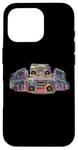 Coque pour iPhone 16 Pro Radio Hiphop Boom Box années 80 et 90 pour amateurs de rap pour hommes, femmes, enfants