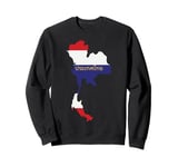 Thailand Map with Country Name in Thai Language Design Gift Sweatshirt