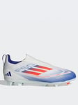 adidas Junior F50 League Laceless Firm Ground Football Boot -white, White, Size 11