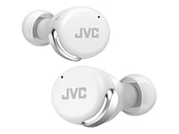 JVC Ecouteurs Bluetooth sans Fill Compacts, Réduction Active du Bruit, Petits, Léger, Design élégant, Etanche (IPX4), Autonomie 21H, HA-Z330T-W (Blanc)