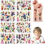 Super Mario Temporary Tattoos Stickers for Kids cute cartoon Tattoos Party and