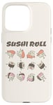 Coque pour iPhone 15 Pro Max Mignon Kawaii Rouleau de Sushi Dessin animé Dessin animé Japonais Nourriture Anime