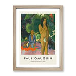 Words Of The Devil By Paul Gauguin Exhibition Museum Painting Framed Wall Art Print, Ready to Hang Picture for Living Room Bedroom Home Office Décor, Oak A3 (34 x 46 cm)