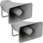 2x Active CCTV Horn Speaker 12VDC 25W DVR IP Camera IP66 Outdoor Weatherproof