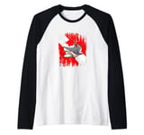 Angry Shark Scuba Diving Flag Diver Light Manche Raglan