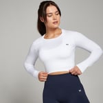 MP Women's Shape Seamless Long Sleeve Crop Top - White - XL