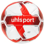 uhlsport Attack Addglue Ballon de Football Soccer Ballon d'entraînement - avec Nouvelle Technologie ADDGLUE - Blanc/Rouge/Argent - pour Jeunes et Actifs - FIFA Basic, 4