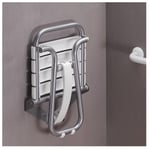 Siège de douche PMR normes handicapé Gamme PRO PELLET 4 lattes blanc avec béquille gris chrome H longueur 50cm alu Ø 25mm