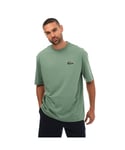 Lacoste Mens Loose Fit Large Crocodile Organic Cotton T-Shirt in Green - Size Small