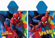 Lasten pyyhe Spiderman Blue, poncho 55x110 cm, nopeasti kuivuva