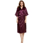 GROPC Women Satin Dressing Gown,Valentines Day Sexy Lingerie Plus Size With Pockets Silk Silky Babydoll Robe Print Dress Bathrobe Kimono Chemises Sleepwear Homewear For Friend Gifts,Purple,3Xl