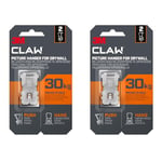 3M Claw Plasterboard Picture Hanging Wall Hooks for Hanging Home Décor, 2 Hangers, Holds up to 30 kg - Ideal for Heavyweight Items (Pack of 2)