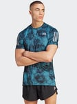 adidas Print Own The Run Running T-Shirt - Navy, Navy, Size Xs, Men