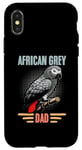 Coque pour iPhone X/XS Perroquet gris africain vintage pour ornithologue