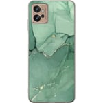 Motorola Moto G32 Transparent Mobilskal Grön Marmor