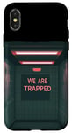 Coque pour iPhone X/XS Costume amusant « We are Trapped Speech »