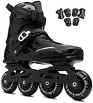 Outdoor Adults and Children's Inline Skates Professional Black Adult Boys Girls Roller Skates High-performance Beginner and Youth Speed Roller Shoes (Color : Black-a, Size : 5UK)