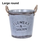 Hanging Flower Pots Zinc Metal Plant Bucket Large Round