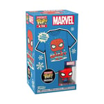 Funko Pocket Pop! & Tee: Marvell-Holiday Spiderman - Spider-Man - Extra Large - (XL) - T-Shirt - Vêtements avec Mini-Figurine en Vinyle à Collectionner - Idée de Cadeau pour Les Adultes