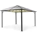 Pergola - Blumfeldt Pantheon Solid Sky Ambient Solar - 3m x 4m - Tonelle - Toile polyester - Pavillon de jardin - Transparent