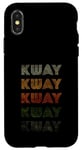 Coque pour iPhone X/XS T-shirt Kway Love Heart style grunge vintage noir Kway