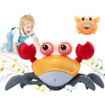 Crawling Crab Baby Toy, Interactive Tummy Time Crab Toy med Musi