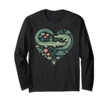 Cute Alligator Heart Crocodile Gator for Kids Long Sleeve T-Shirt