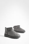 Womens Ultra Mini Faux Fur Lined Boots - Grey - 3, Grey