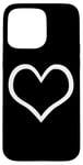 iPhone 15 Pro Max cool white heart sign big symbol print outline cute shaped Case