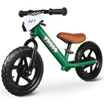 KRIDDO Toddler Balance Bike 2 Year Old, Age 18 Months to 5 Years Old, 12 Inch Push Bicycle with Customize Plate (3 Sets of Stickers Included), Gift Bike for 2-3 Boys Girls, Green