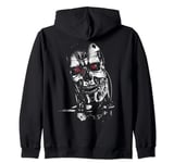 The Terminator T-800 Head Red-Eyed Machine Sci-Fi Gamer Zip Hoodie