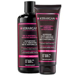 Kerargan - Duo Shampoing et Gommage Capillaire à la Kératine Pour Cheveux Abîmés et Stressés - Purifie, Fortifie et Protège - Sans Sulfate, Paraben et Silicone - 500ml + 250ml