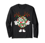 Christmas disco ball with antlers, peace sign, reindeer Long Sleeve T-Shirt