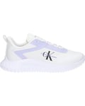 Calvin Klein Jeans Women EVA RUNNER LOW LACE MIX ML WN, Bright White/Pastel Lilac, 38 EU