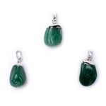 Green Aventurine Gemstone Pendant Pin Drilled Cap 5 Pc ±1-2.5 Cm