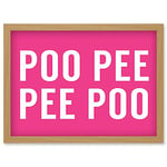 Artery8 Funny Toilet Wall Art Poo Poo Pee Pee Bathroom Sign Decor Artwork Framed Wall Art Print A4