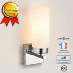 CONFO® Vattentät mjölkvit glasvägglampa modern amerikansk stil minimalistisk sovrum sängbord badrum vägg vardagsrum arbetsrum