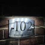 House Number Plaques Solar Light House Sign Door Personalised Name Plates