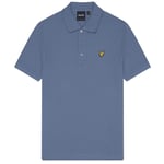 Lyle & Scott Mens Branded Chest Logo Mist Blue Polo Shirt material_cotton - Size Large