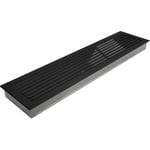 Grille de ventilation KRATKI FRESH | 17x70cm | Noir | Grille à air chaud avec lames en acier | Grille d'extraction pour ventilation de cheminée | Pour chaque type d'intérieur