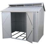 Duramax ALU 8 x 6 (4.33 m²) Abri de jardin en aluminium, Comprend avec lucarne, fondation en métal, fenêtre sur le côté et doubles portes verrouillables, Abri de stockage d'outils