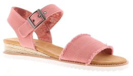 Skechers Womens Wedge Sandals Bobs Desert Kiss Ado Buckle coral UK Size