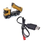 (Black)USB Charging Cable For 1573 Electric Toy Remote Control Alloy Engine TDM