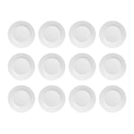 Olympia Athena Wide Rimmed Plates 228 mm/9 inch (Pack of 12), White Porcelain, Dinner Plate Set, Restaurant Tableware, Dinnerware - Microwave, Oven & Dishwasher Safe, CC208