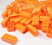 LEGO BRICKS 200 x ORANGE 2x4 Pin -From Brand New Sets Sent in a Clear Sealed Bag