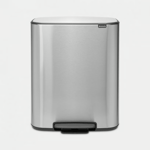 Brabantia Bo Pedal Bin 2 x 30 litre - Matt Steel Fingerprint Proof