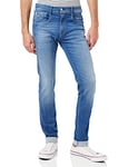 Replay men's Anbass slim-fit Hyperflex jeans made of recycled material with stretch, blue (Medium Blue 009), 33W / 36L